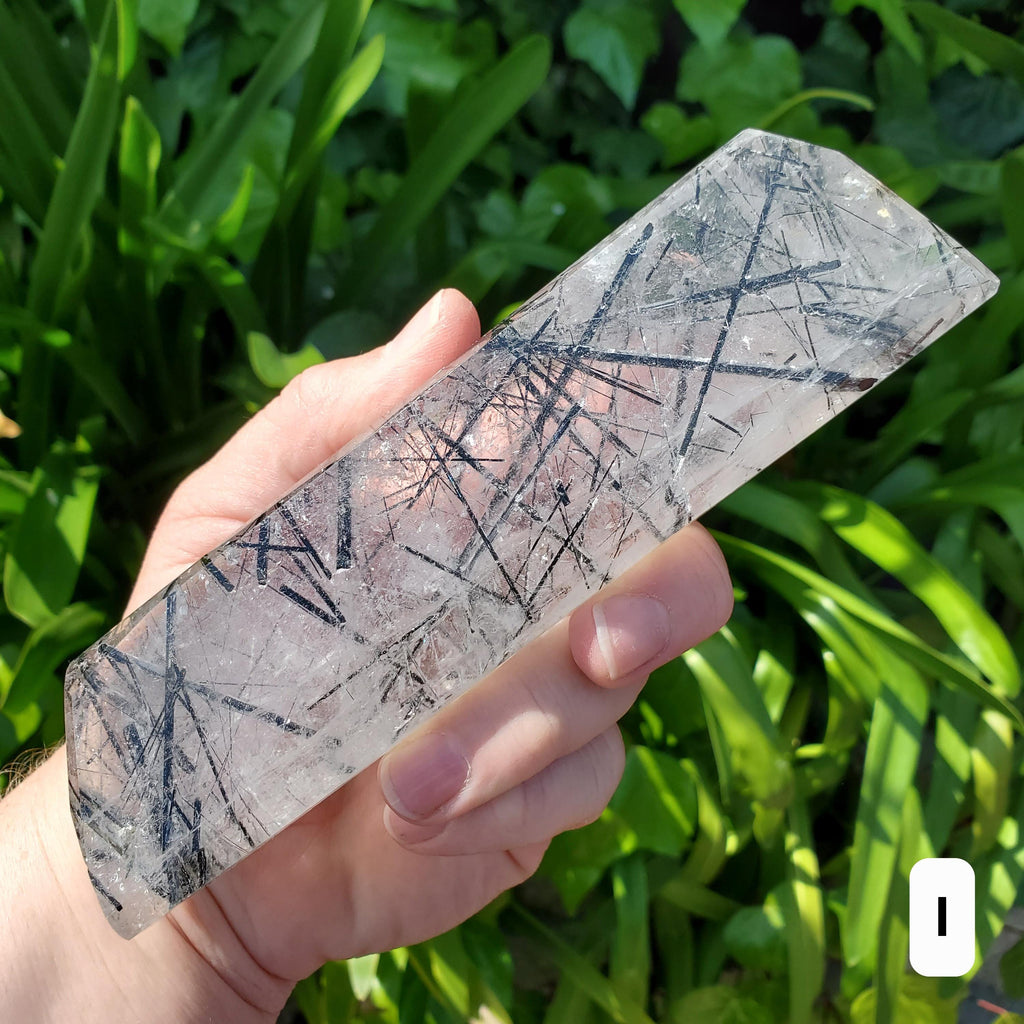 Tourmaline in Quartz Freeform - Magnification, Clarity, EMF Protection - Tourmalinated Quartz Crystal Free Form Cut Gemstones