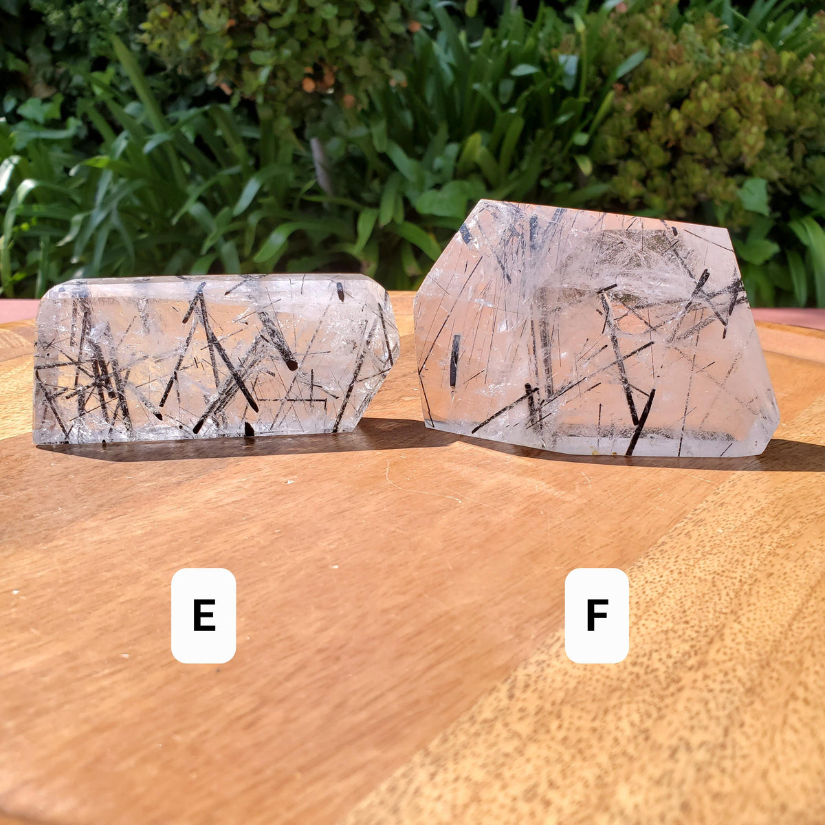 Tourmaline in Quartz Freeform - Magnification, Clarity, EMF Protection - Tourmalinated Quartz Crystal Free Form Cut Gemstones
