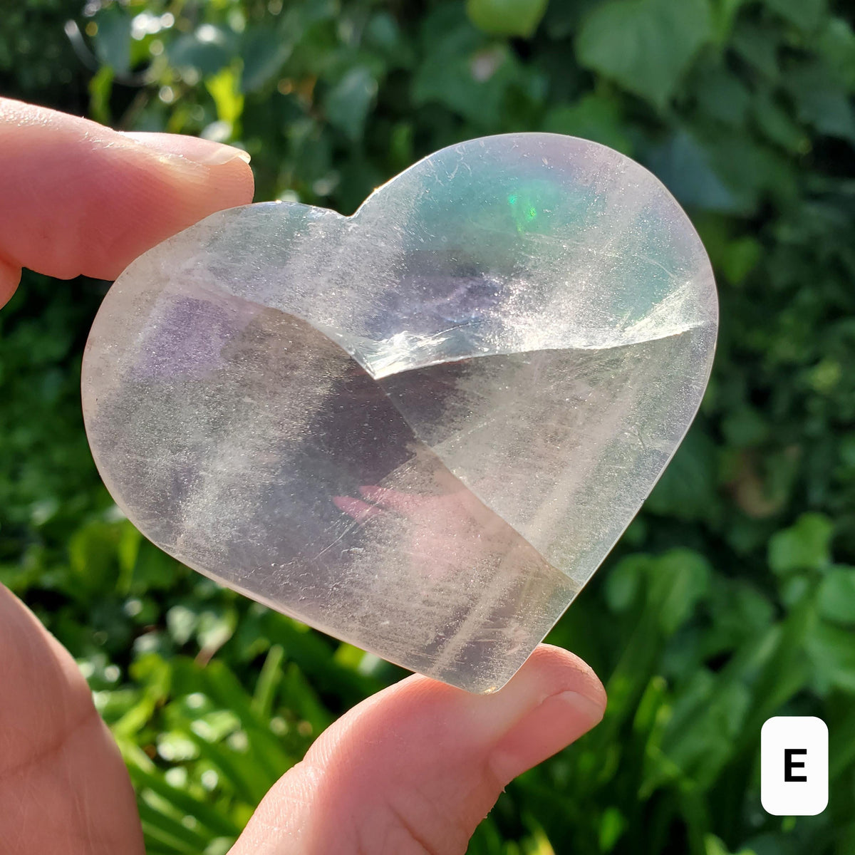 Aura Quartz Heart - Counteracts Negative, Energizes Positive Energy - Angel Aura Quartz Crystal Heart Healing Stone (stands on its side)