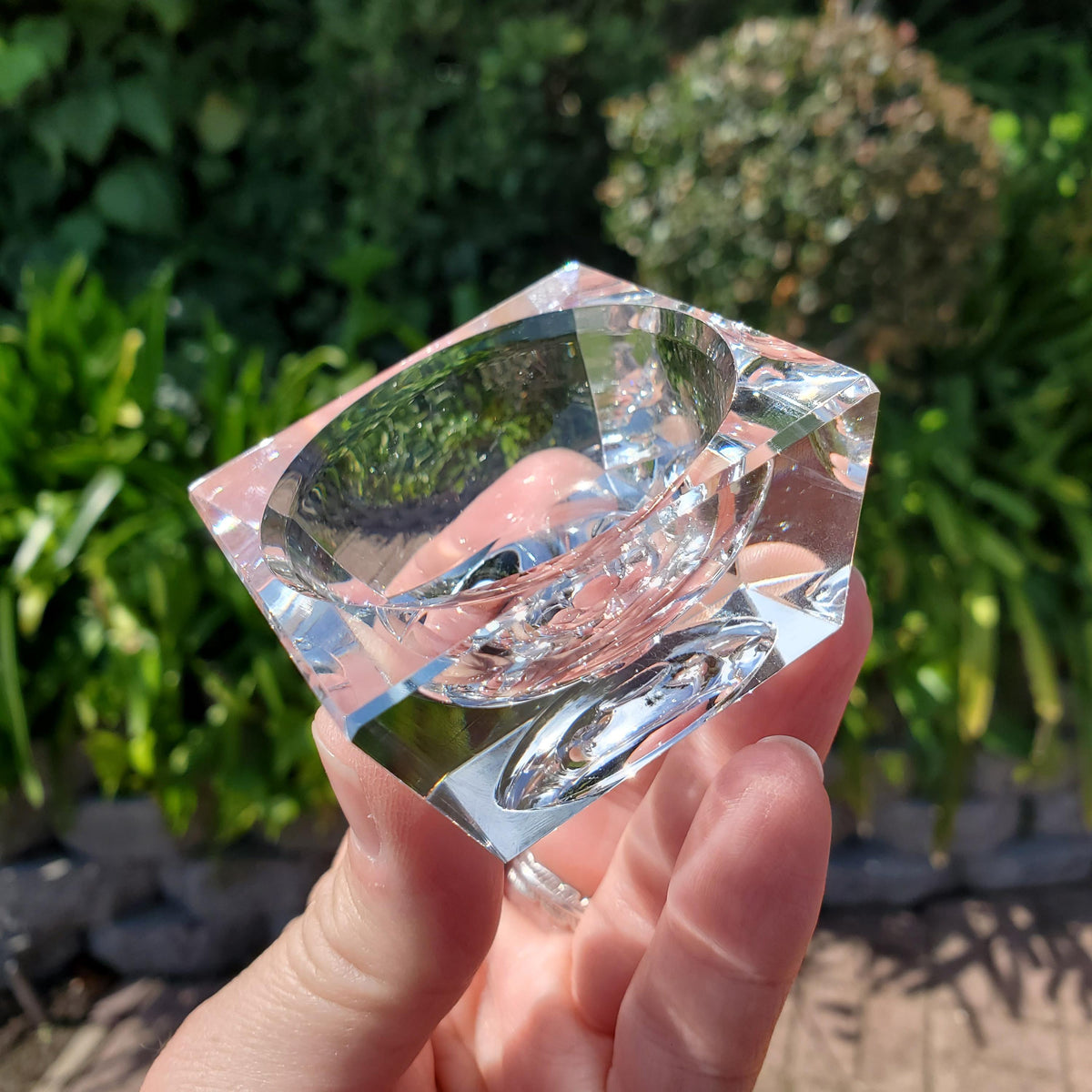 Big Rainbow Crackle Sphere with Glass Stand - Light Reflecting One of a Kind Crystal Ball - 3.05" Crystal Ball Statement Home Decor