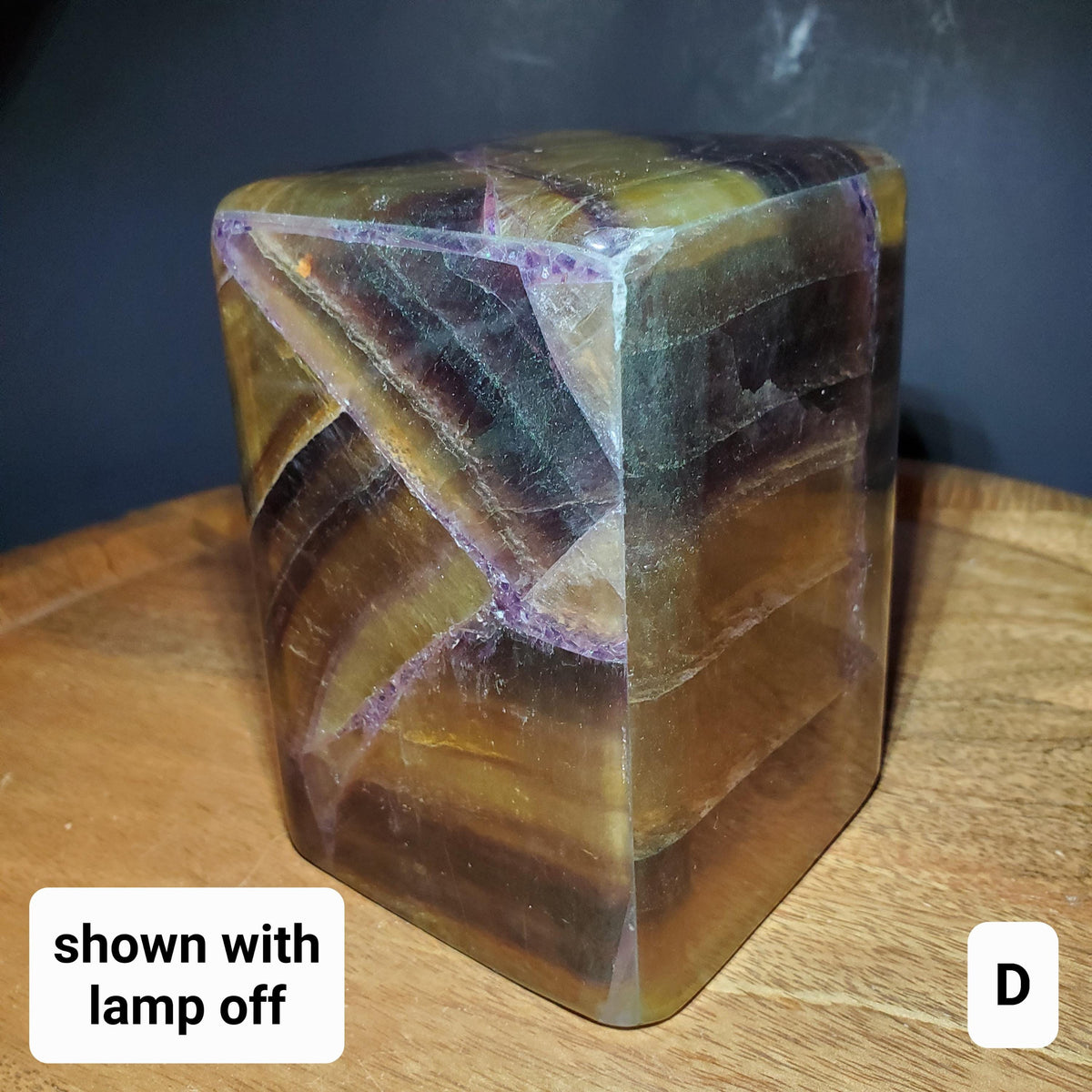 Purple & Yellow Fluorite Lamp - Mental Clarity, Stability, Energetic Protection - 5" or 6.25" Accent Light Mood Lighting Crystal Lamp