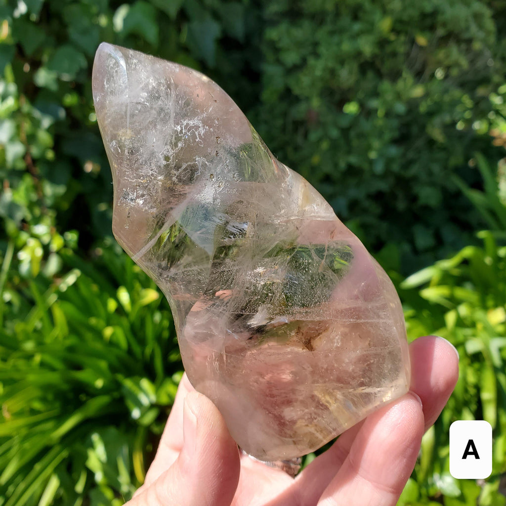 Smoky Quartz Flame with Rainbows - Protective, Filters Out Bad Energy - Smokey Quartz Freeform Generator Stone Healing Crystals Gemstones