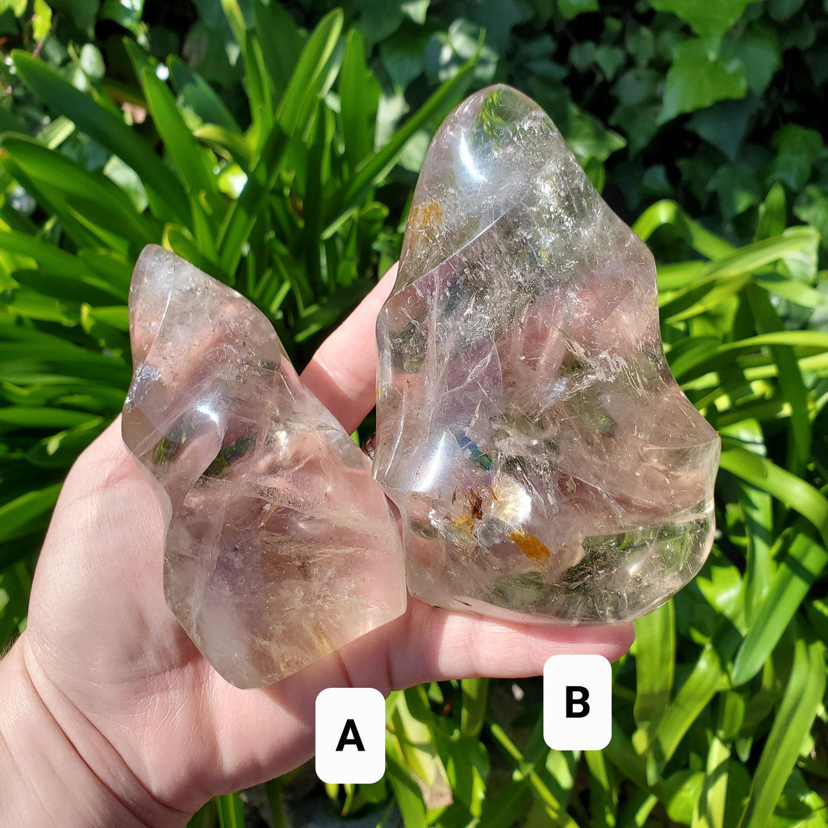 Smoky Quartz Flame with Rainbows - Protective, Filters Out Bad Energy - Smokey Quartz Freeform Generator Stone Healing Crystals Gemstones