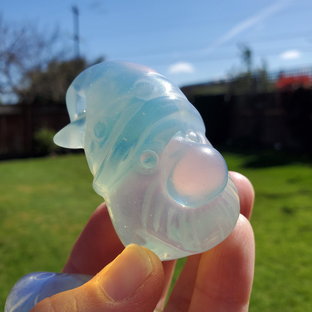 Cute Opalite Gnome - Confidence, Boost Inner Power, Stabilizing - Crystal Gnome Carving Healing Gemstones