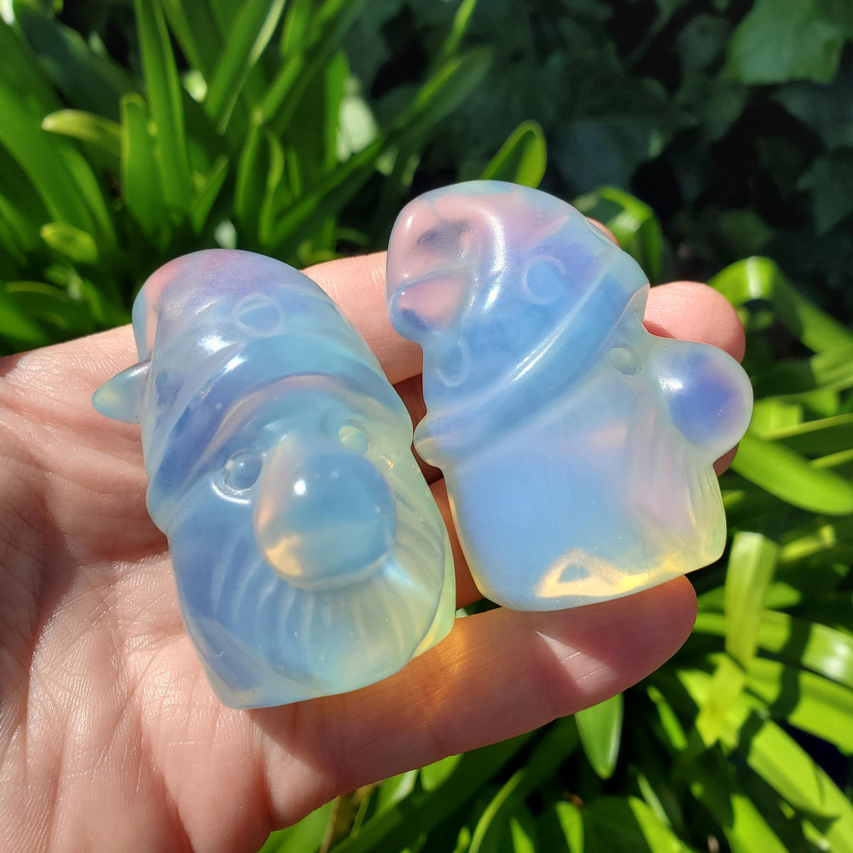Cute Opalite Gnome - Confidence, Boost Inner Power, Stabilizing - Crystal Gnome Carving Healing Gemstones