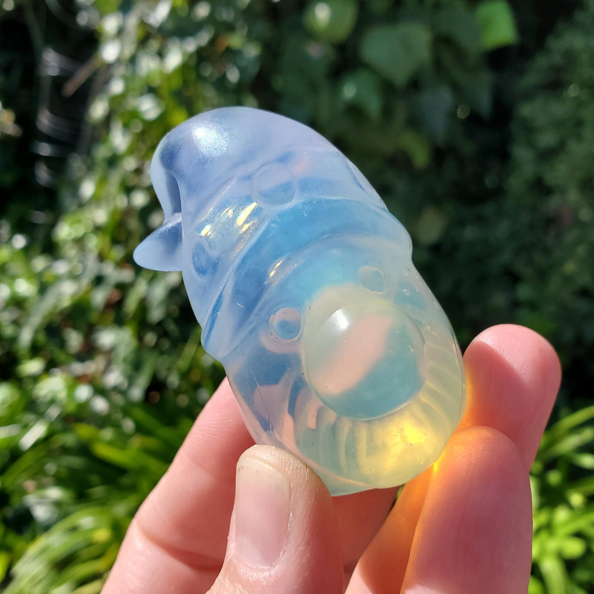 Cute Opalite Gnome - Confidence, Boost Inner Power, Stabilizing - Crystal Gnome Carving Healing Gemstones