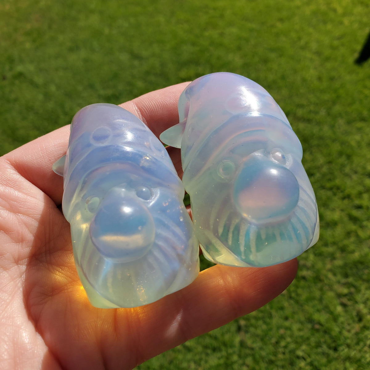 Cute Opalite Gnome - Confidence, Boost Inner Power, Stabilizing - Crystal Gnome Carving Healing Gemstones