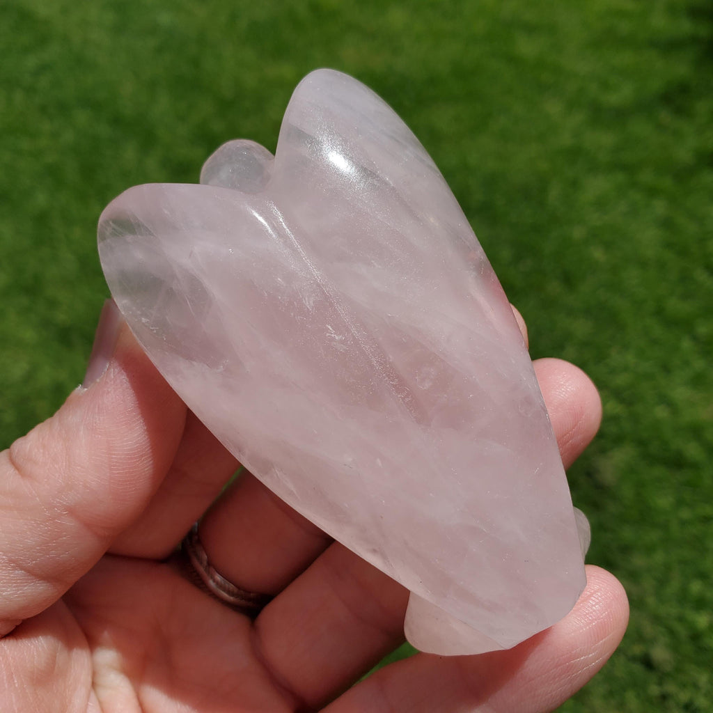 3" Standing Rose Quartz Angel - Unconditional Love, Compassion, Forgiveness, Kindness - Pink Crystal Angel Healing Crystal Gemstone