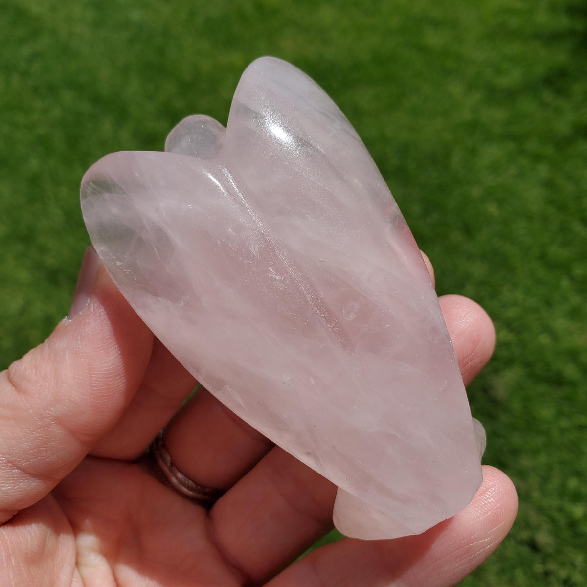 3" Standing Rose Quartz Angel - Unconditional Love, Compassion, Forgiveness, Kindness - Pink Crystal Angel Healing Crystal Gemstone