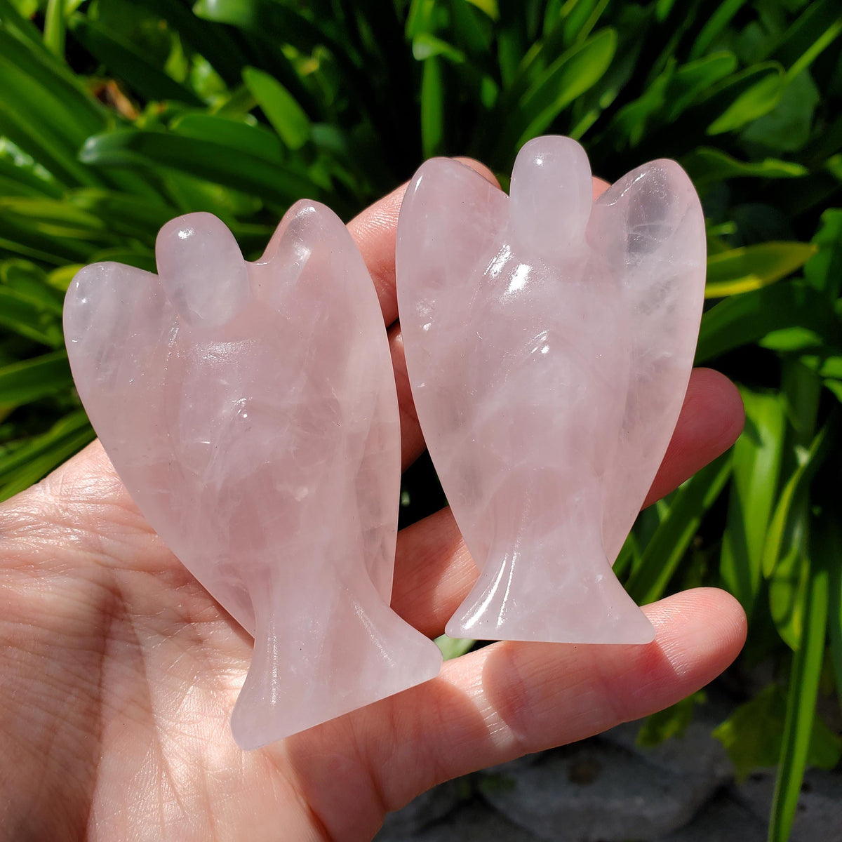 3" Standing Rose Quartz Angel - Unconditional Love, Compassion, Forgiveness, Kindness - Pink Crystal Angel Healing Crystal Gemstone