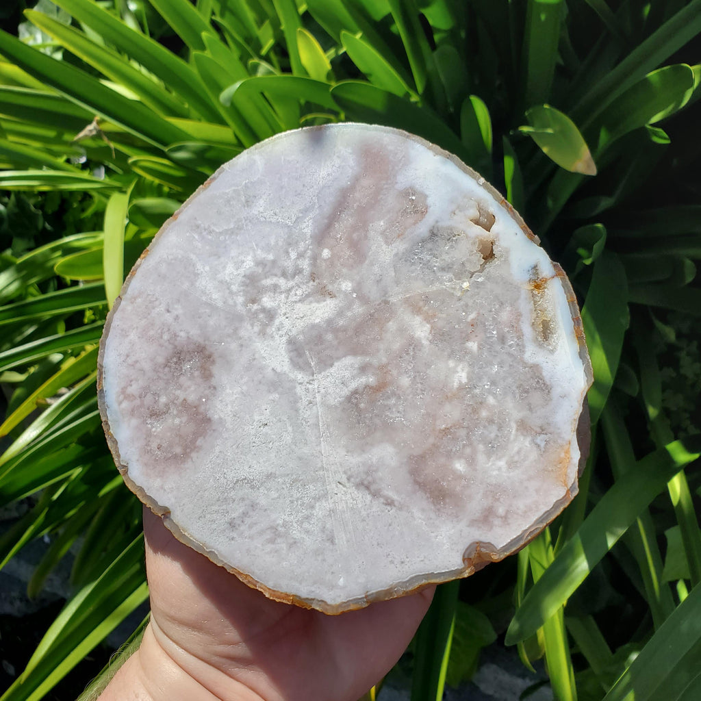 Pink Amethyst Flower Agate Slab - Gentle, Nourishing, Growth, Positivity, Grounding - Pink Crystal Display Healing Crystals Gemstone Plate