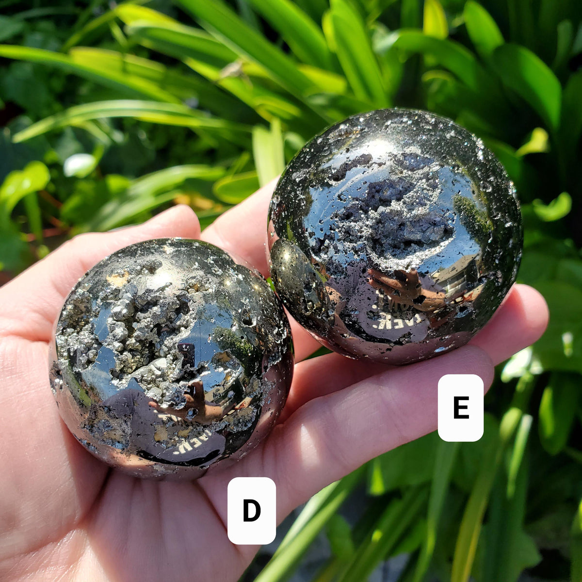 Druzy Pyrite Sphere - Blocks Negativity, Boost Personal Power, Helps Manifestations - Pyrite Crystal Ball Healing Gemstone