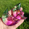 Aura Glass Moon - Light Reflecting Crystal Moon - Helps Release Anger and Negativity - 2.7" Aura Moon Carving