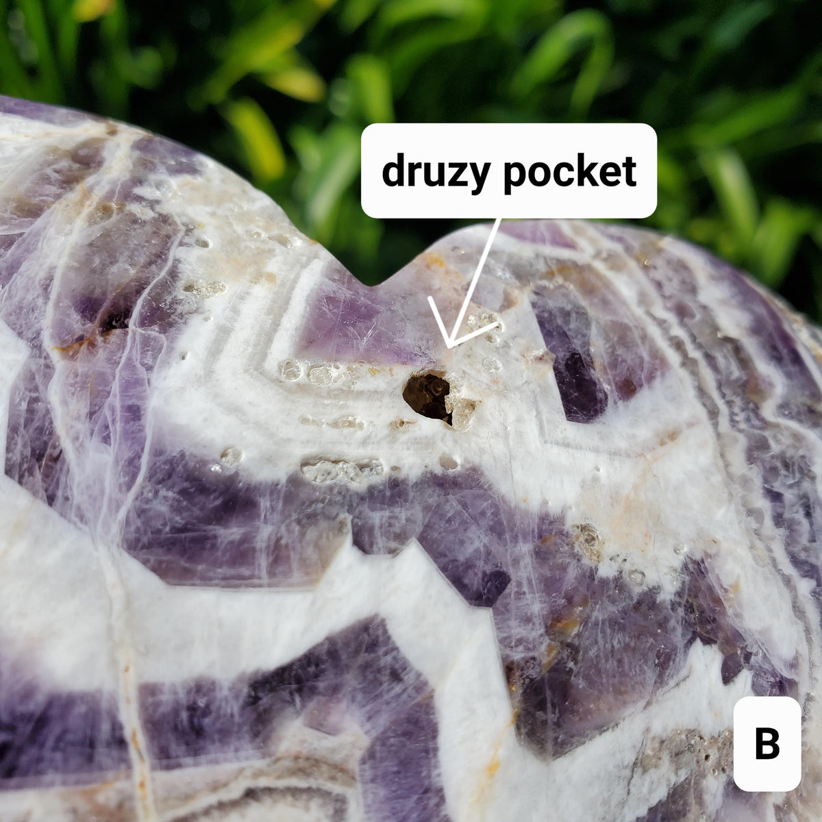 Big Chunky Dream Amethyst Heart on Stand - Calming, Energetic Protection, Positivity, Divine Love - Purple Crystal Healing Statement