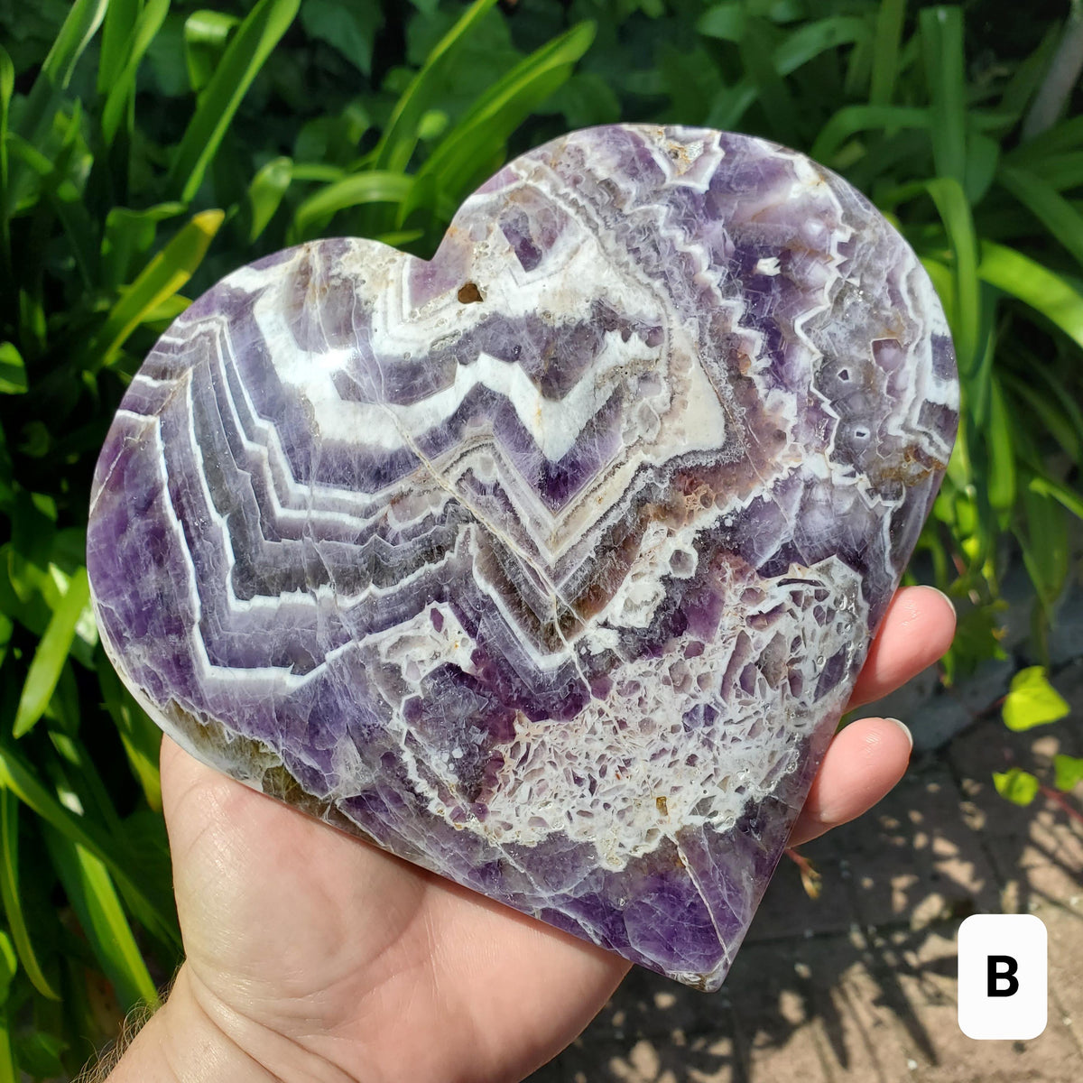 Big Chunky Dream Amethyst Heart on Stand - Calming, Energetic Protection, Positivity, Divine Love - Purple Crystal Healing Statement