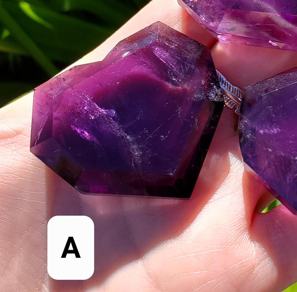High Quality Faceted Amethyst Heart - Calming, Energetic Protection, Positivity, Connection - Purple Heart Carving Crystal Healing Gemstones