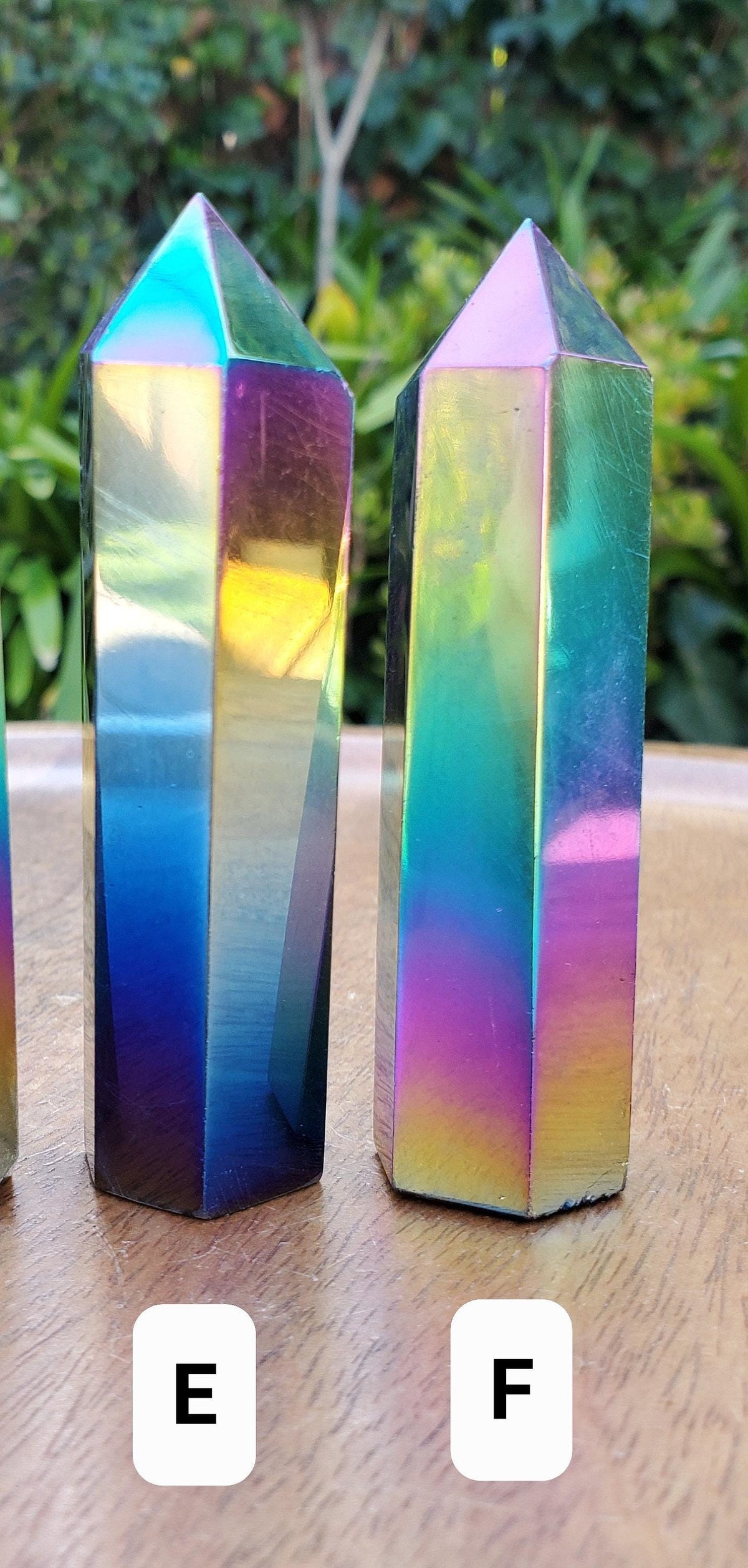 Aura Obsidian Tower - Self Reflection, Release Negative Energies, Balance - Rainbow Aura Point Healing Crystals Gemstones