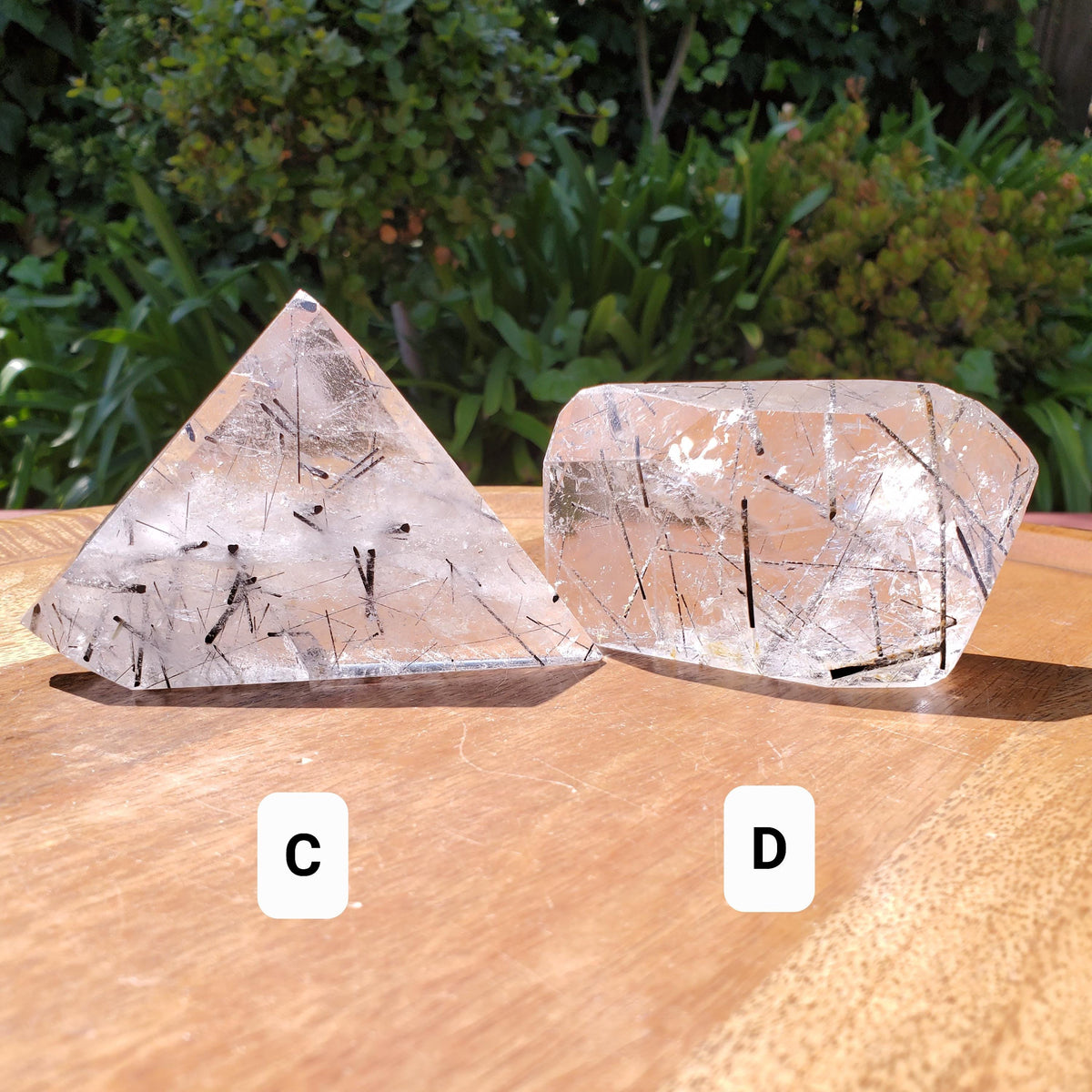 Tourmaline in Quartz Freeform - Magnification, Clarity, EMF Protection - Tourmalinated Quartz Crystal Free Form Cut Gemstones