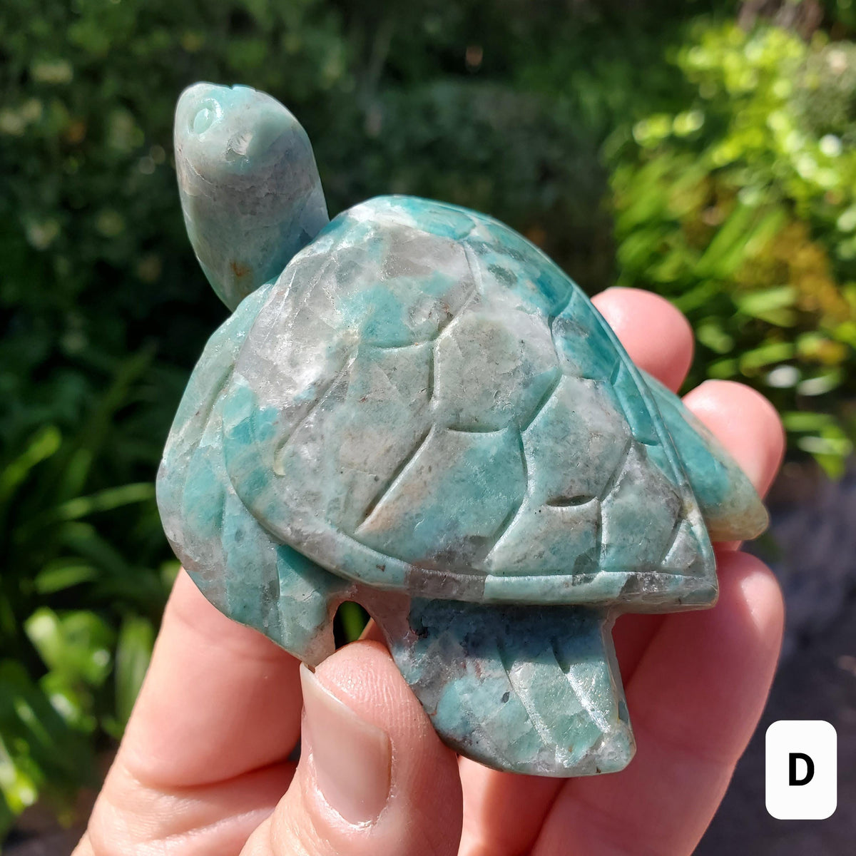 Amazonite Turtle with Smoky Quartz - Calming, Courage, Truth, Compassion - Amazonite Crystal Turtle Healing Gemstones Sea Life