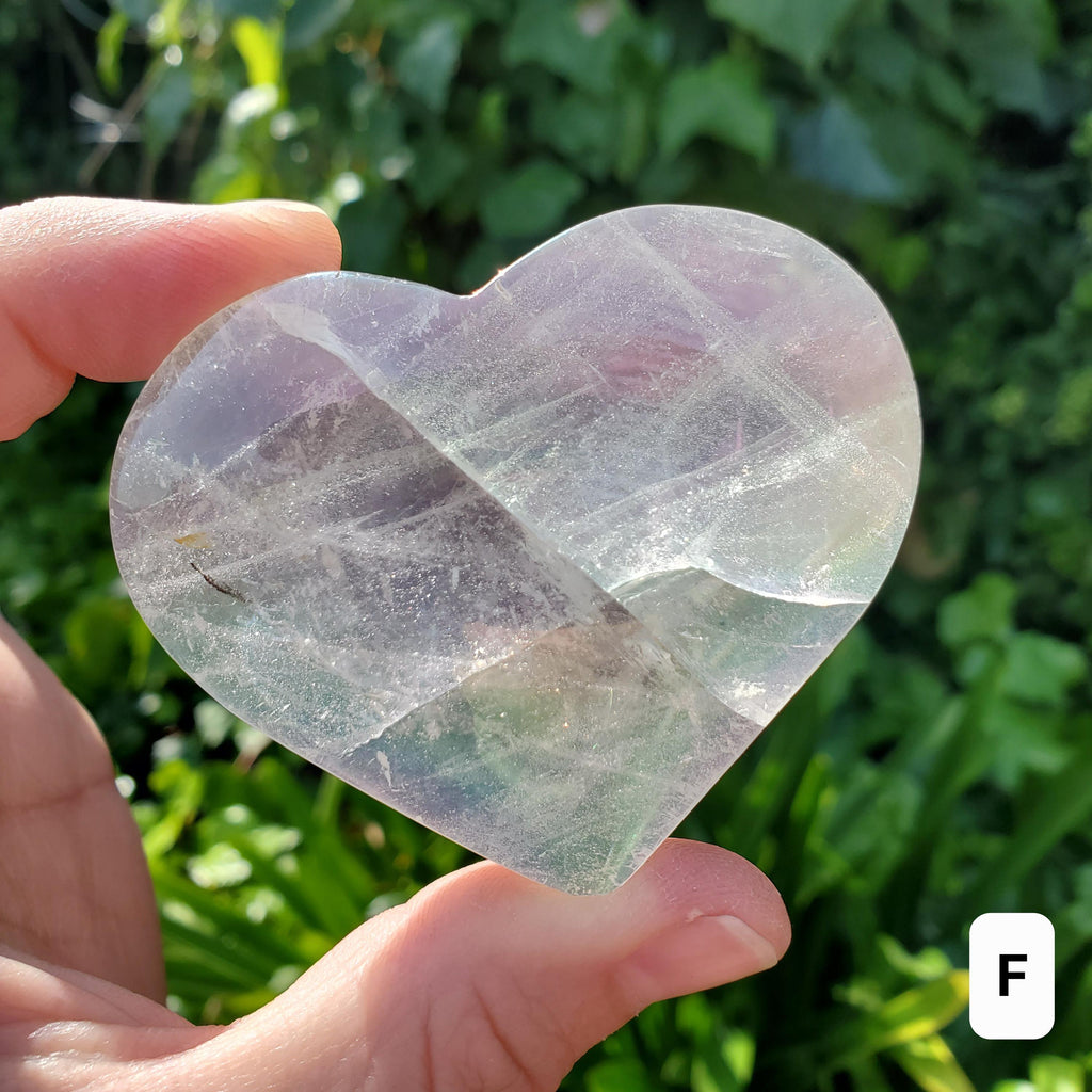 Aura Quartz Heart - Counteracts Negative, Energizes Positive Energy - Angel Aura Quartz Crystal Heart Healing Stone (stands on its side)
