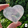 Aura Quartz Heart - Counteracts Negative, Energizes Positive Energy - Angel Aura Quartz Crystal Heart Healing Stone (stands on its side)
