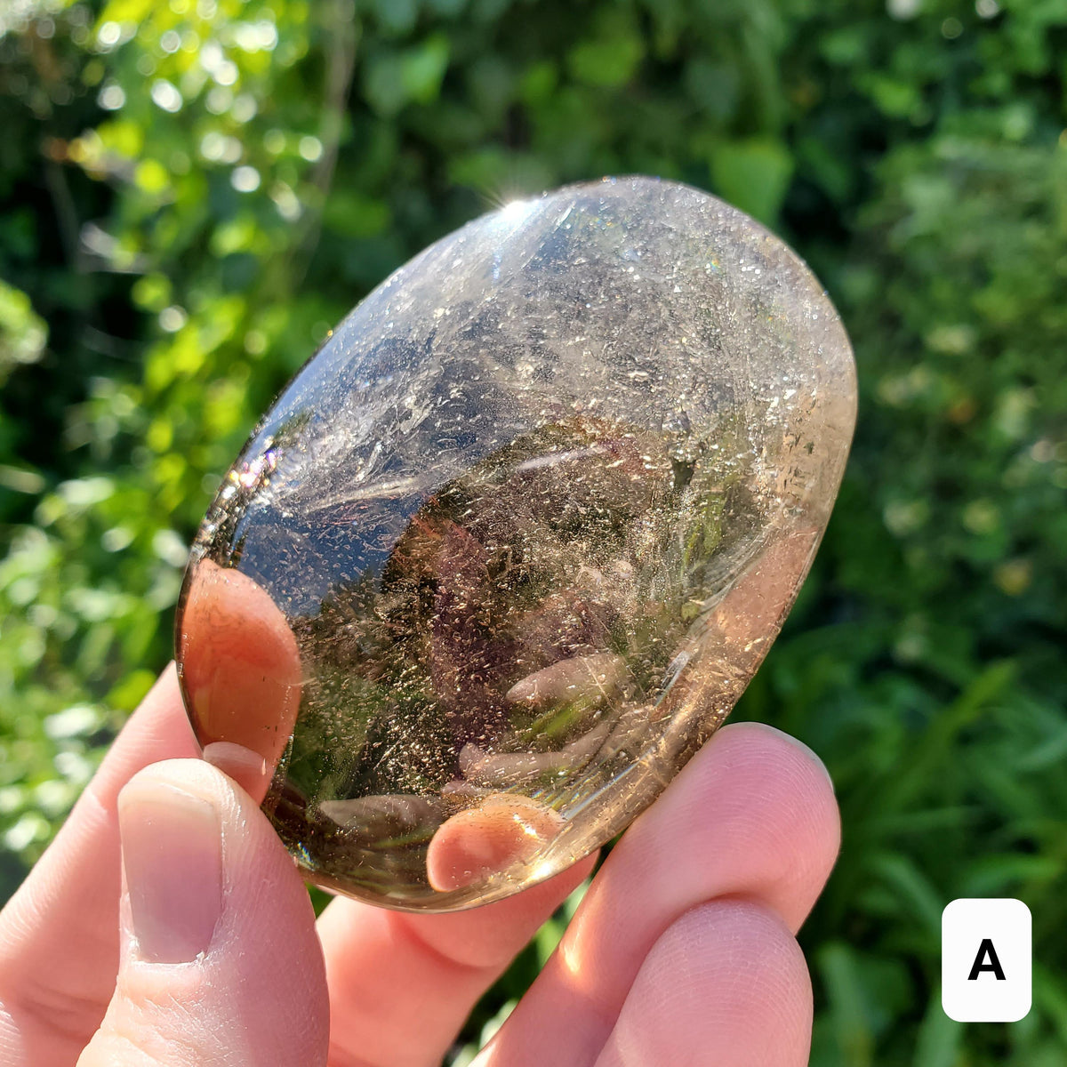 Irregular Chunky Smoky Quartz Palm Stone - Grounding, Purifies Your Energy Field - Crystal Hand Stone Healing Gemstone Dark Color