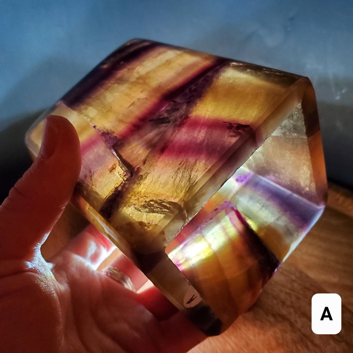 Purple & Yellow Fluorite Lamp - Mental Clarity, Stability, Energetic Protection - 5" or 6.25" Accent Light Mood Lighting Crystal Lamp