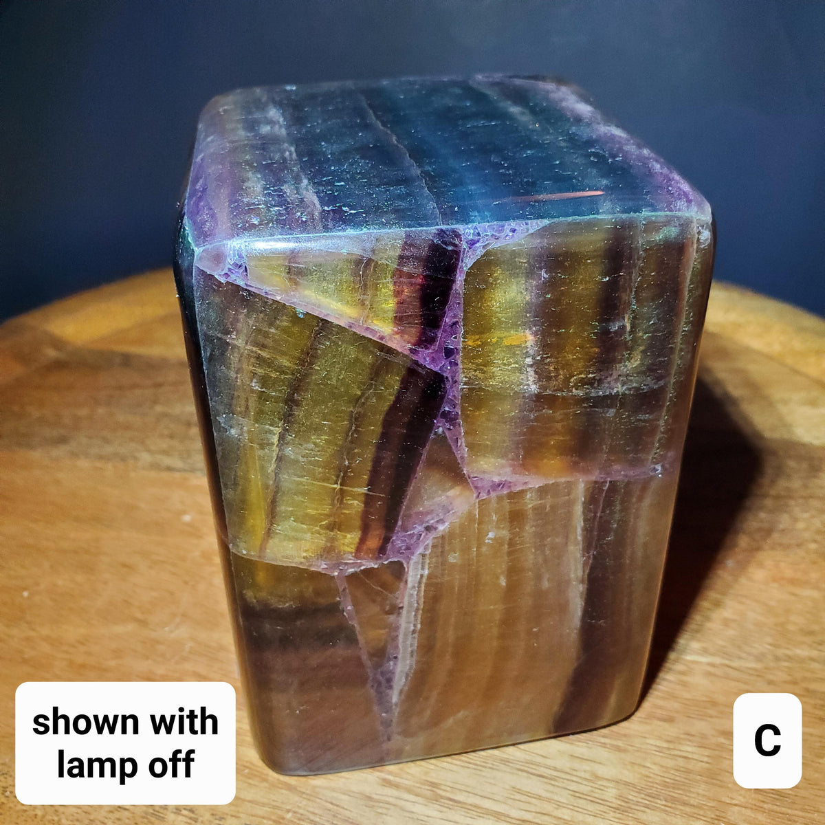 Purple & Yellow Fluorite Lamp - Mental Clarity, Stability, Energetic Protection - 5" or 6.25" Accent Light Mood Lighting Crystal Lamp