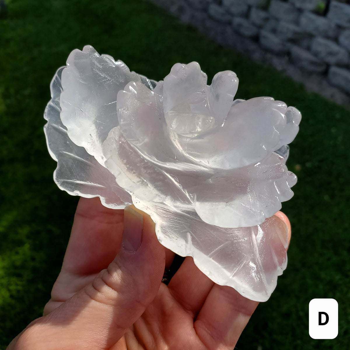 Quartz Rose - Counteracts the Negative, Energizes Positive Energy - White Quartz Rose Carving Crystal Flower Healing Stone Statement