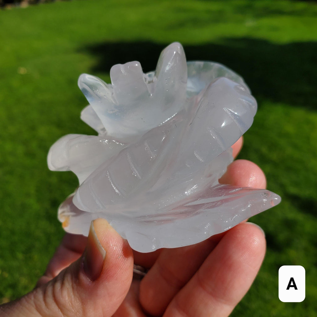 Quartz Rose - Counteracts the Negative, Energizes Positive Energy - White Quartz Rose Carving Crystal Flower Healing Stone Statement