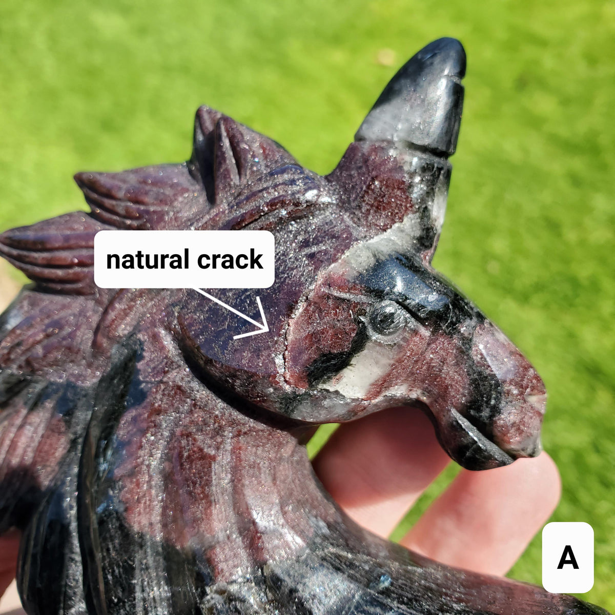 Chunky Garnet Unicorn - Physical Love, Passion, Connected to the Present - Firework Garnet Crystal Unicorn Healing Gemstone Statement