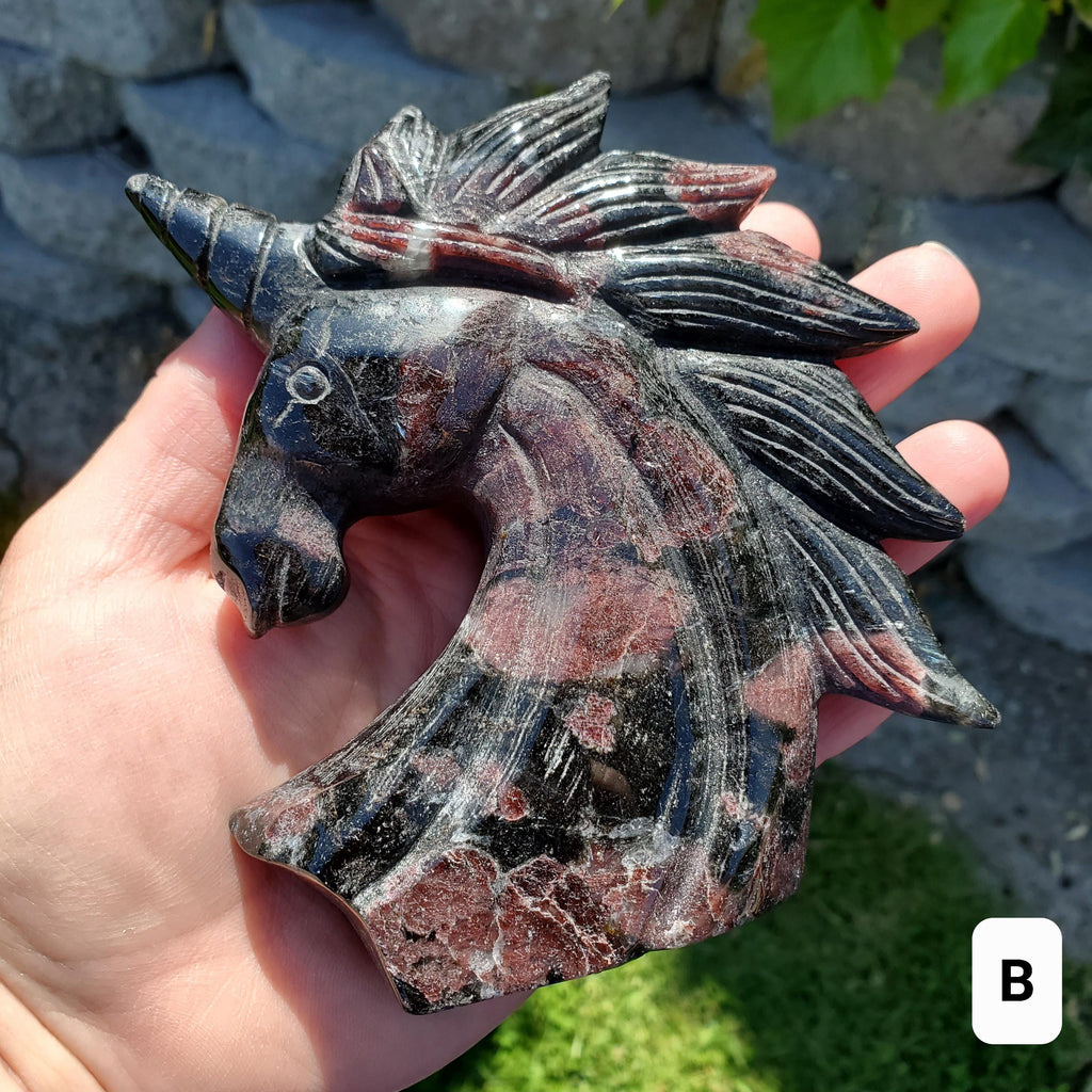 Chunky Garnet Unicorn - Physical Love, Passion, Connected to the Present - Firework Garnet Crystal Unicorn Healing Gemstone Statement