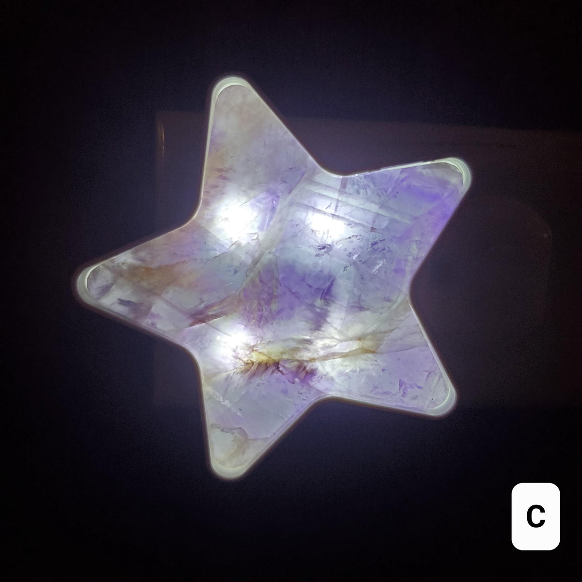 Dream Amethyst Star Plug-In Light - Calming, Energetic Protection, Positivity, Divine Love - Purple Crystal Star Room Decor Accent
