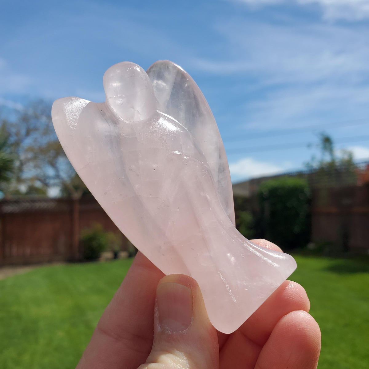 3" Standing Rose Quartz Angel - Unconditional Love, Compassion, Forgiveness, Kindness - Pink Crystal Angel Healing Crystal Gemstone