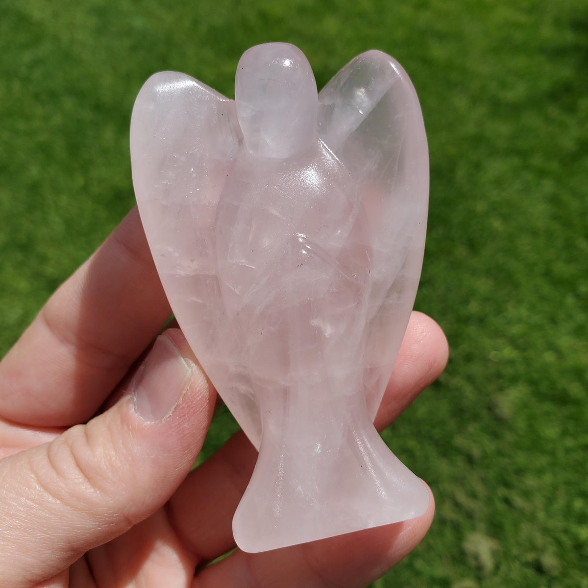 3" Standing Rose Quartz Angel - Unconditional Love, Compassion, Forgiveness, Kindness - Pink Crystal Angel Healing Crystal Gemstone