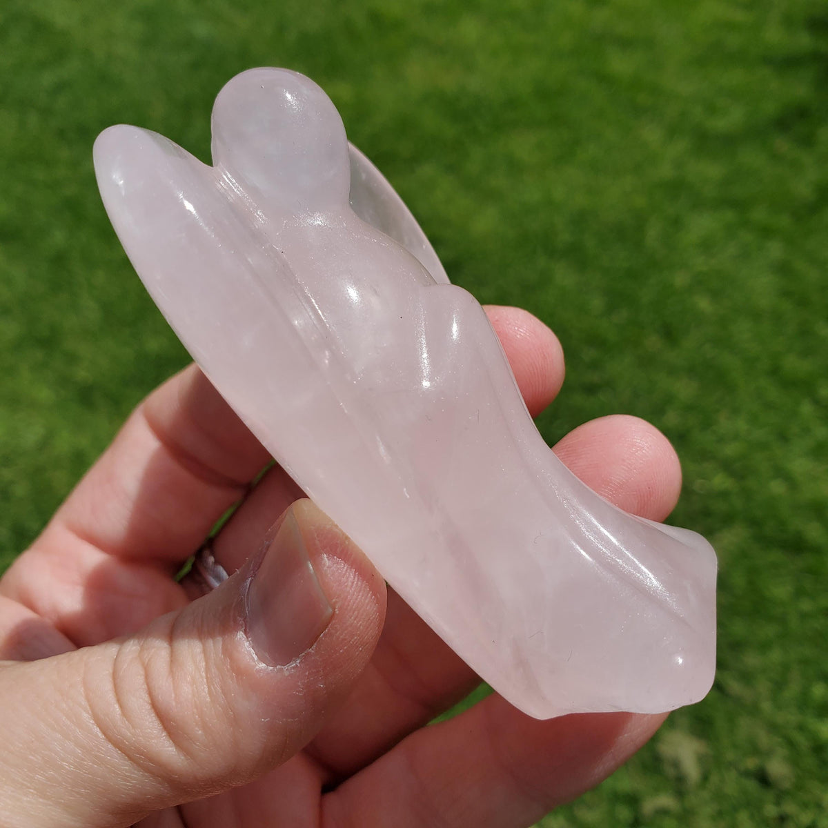3" Standing Rose Quartz Angel - Unconditional Love, Compassion, Forgiveness, Kindness - Pink Crystal Angel Healing Crystal Gemstone