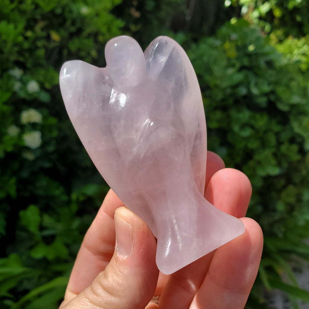 3" Standing Rose Quartz Angel - Unconditional Love, Compassion, Forgiveness, Kindness - Pink Crystal Angel Healing Crystal Gemstone
