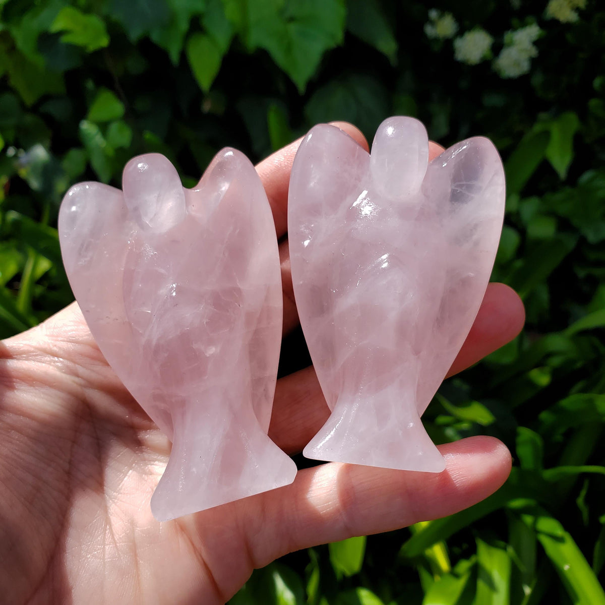 3" Standing Rose Quartz Angel - Unconditional Love, Compassion, Forgiveness, Kindness - Pink Crystal Angel Healing Crystal Gemstone