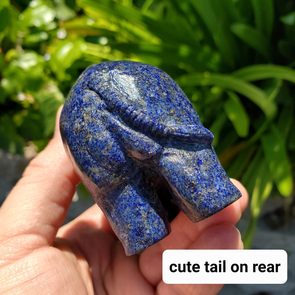 Chunky Lapis Lazuli Elephant - Speak Your Truth, Communication, Personal Power - Lapiz Lazuli Crystal Elephant Statement Stone Display