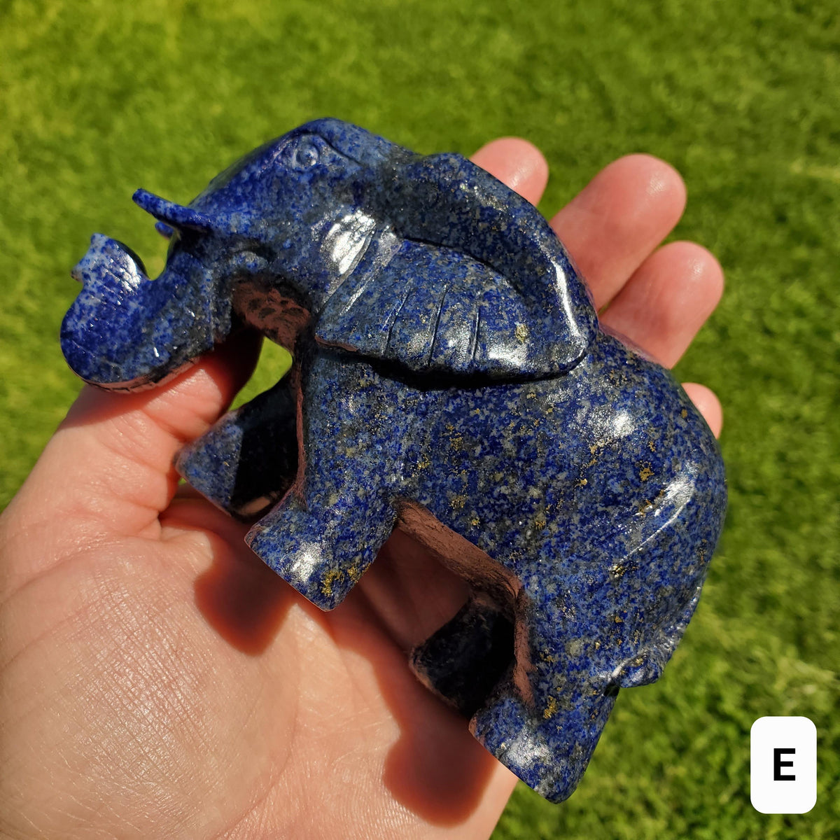 Chunky Lapis Lazuli Elephant - Speak Your Truth, Communication, Personal Power - Lapiz Lazuli Crystal Elephant Statement Stone Display