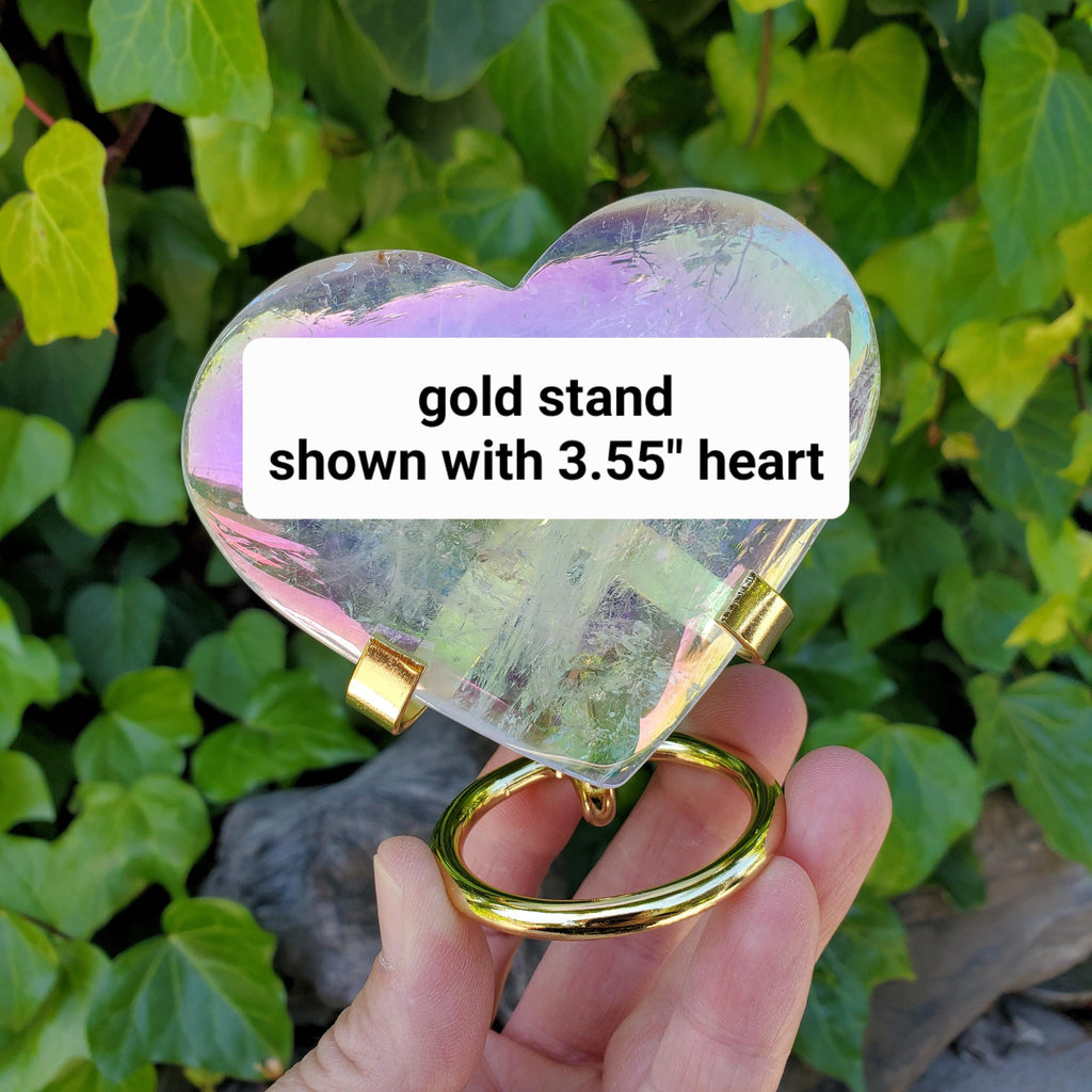 Small Metal Stand for Crystals - STAND ONLY - To Display Your Crystal Hearts, Carvings, Palms and More - Size Details in Description