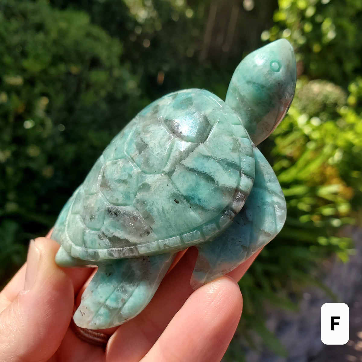Amazonite Turtle with Smoky Quartz - Calming, Courage, Truth, Compassion - Amazonite Crystal Turtle Healing Gemstones Sea Life
