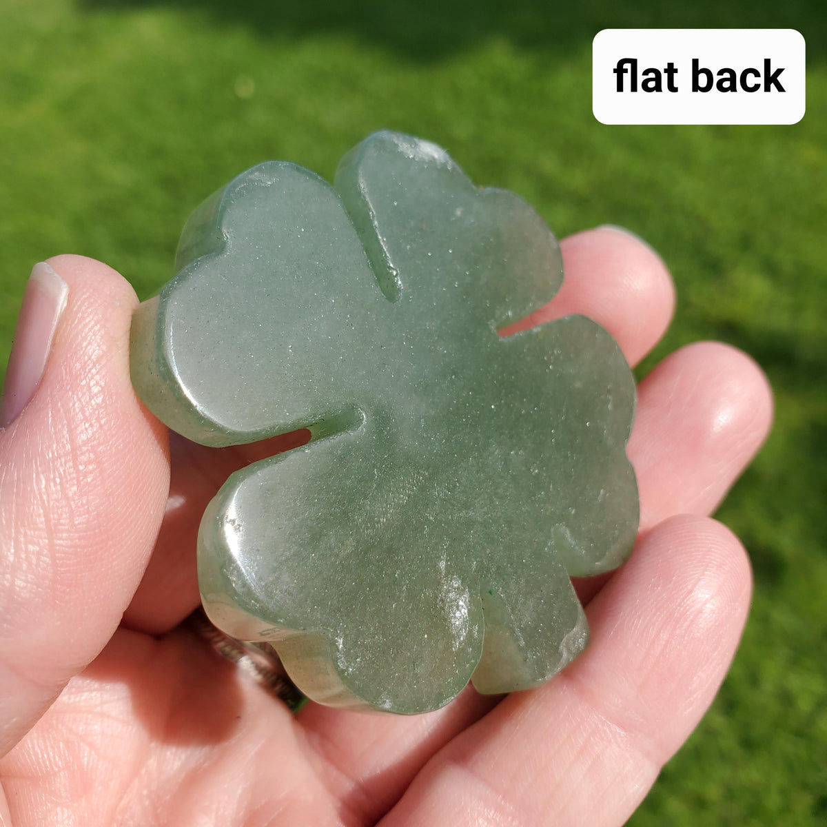 Cute Green Aventurine Clover - Manifestation, Prosperity, Wealth - Green Crystal Clover Carving Healing Gemstones Lucky Stone Decor