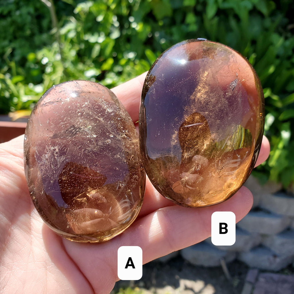 Irregular Chunky Smoky Quartz Palm Stone - Grounding, Purifies Your Energy Field - Crystal Hand Stone Healing Gemstone Dark Color