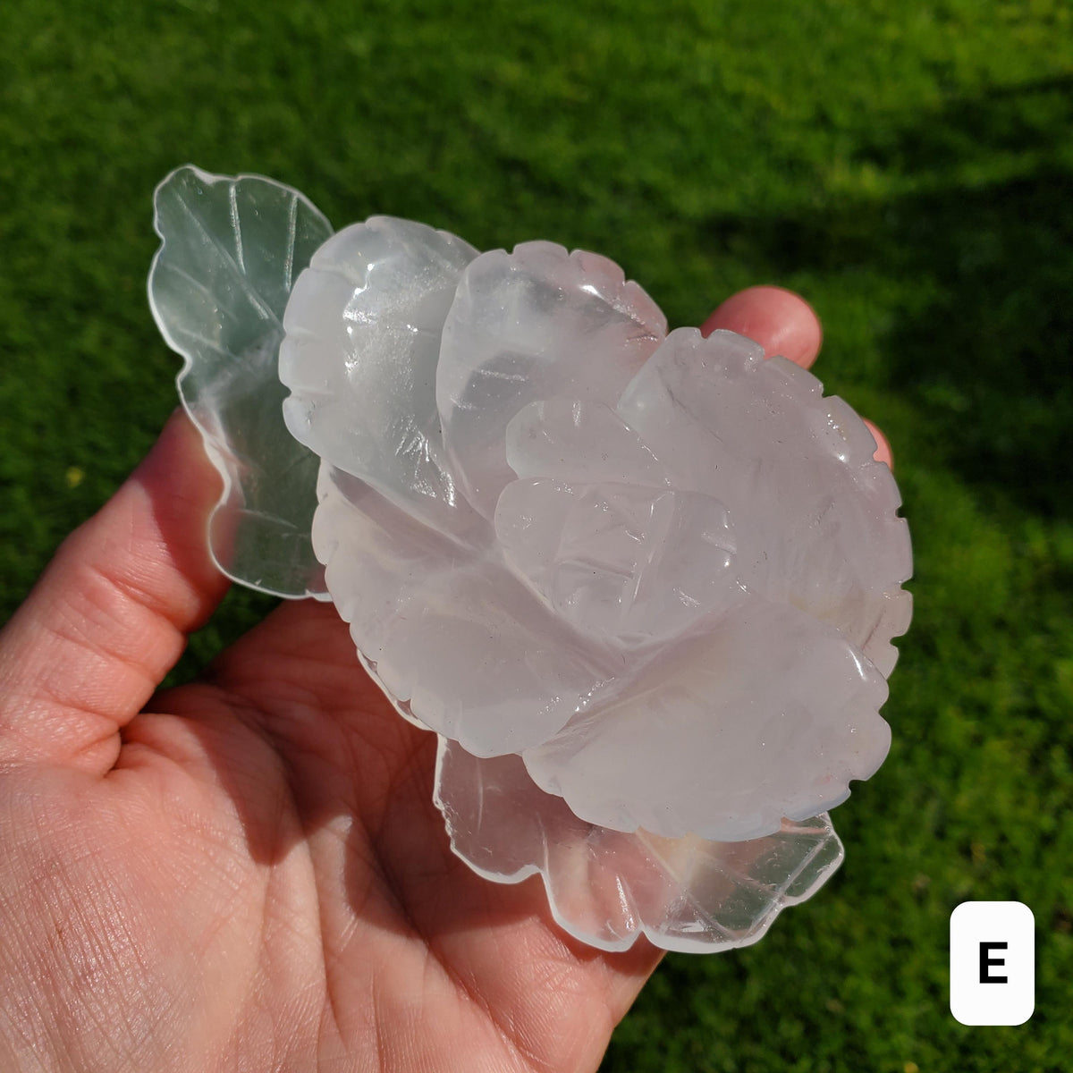 Quartz Rose - Counteracts the Negative, Energizes Positive Energy - White Quartz Rose Carving Crystal Flower Healing Stone Statement