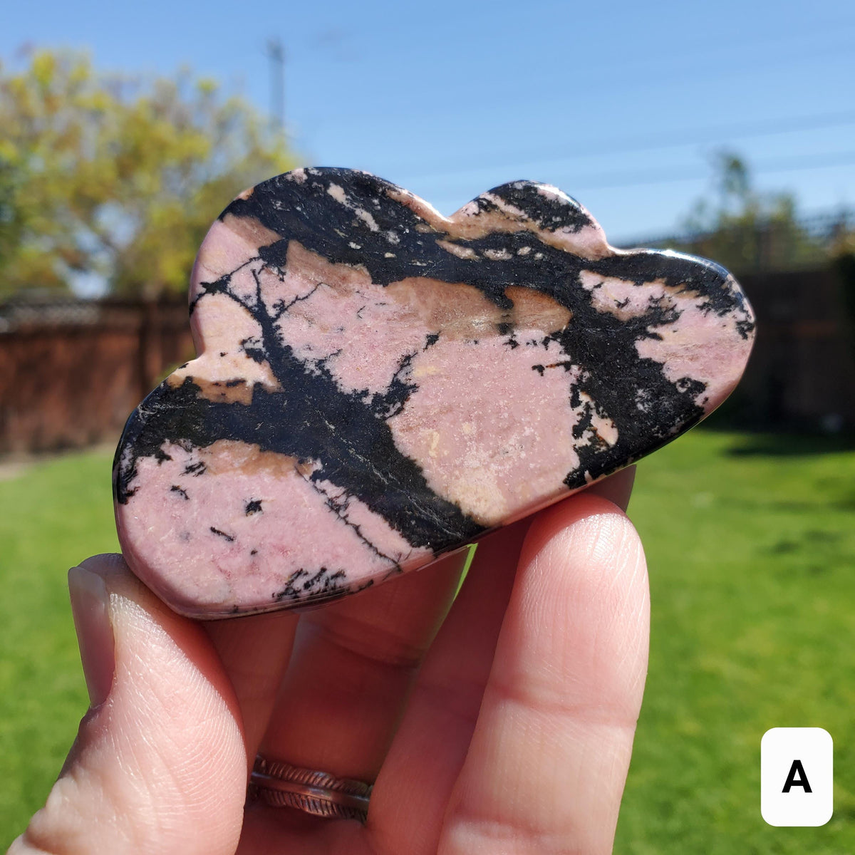 Cute Rhodonite Cloud - Self Love, Balance, Joy, Happiness - Pink and Black Standing Crystal Cloud Healing Gemstones Home Decor Display