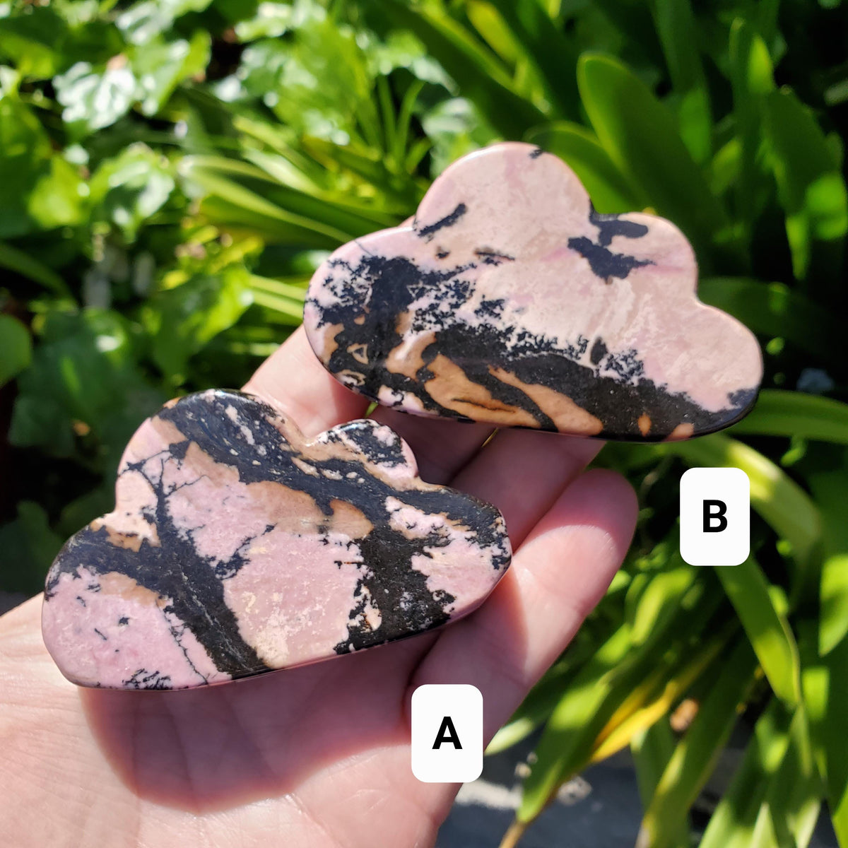 Cute Rhodonite Cloud - Self Love, Balance, Joy, Happiness - Pink and Black Standing Crystal Cloud Healing Gemstones Home Decor Display