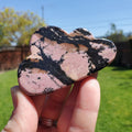 Cute Rhodonite Cloud - Self Love, Balance, Joy, Happiness - Pink and Black Standing Crystal Cloud Healing Gemstones Home Decor Display