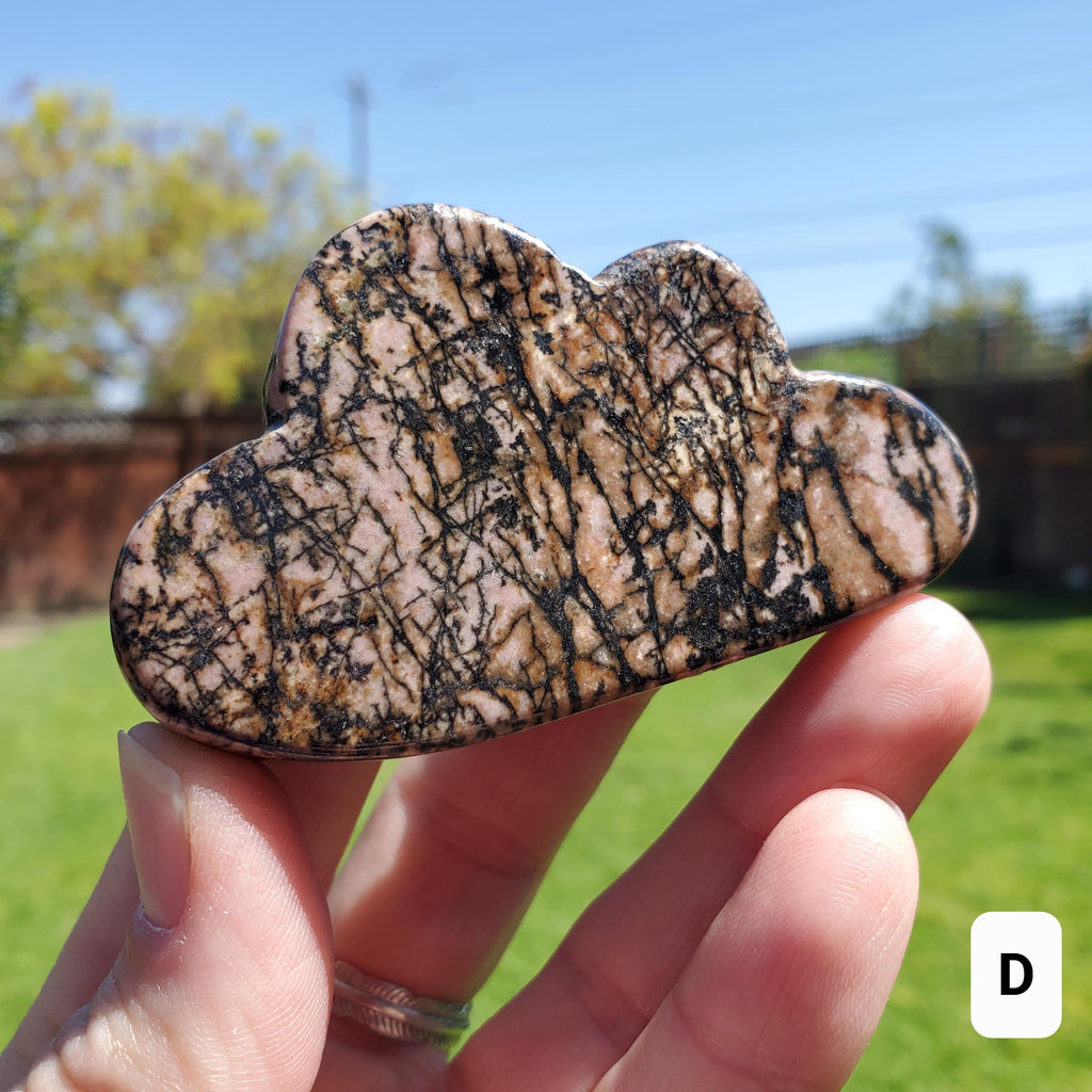 Cute Rhodonite Cloud - Self Love, Balance, Joy, Happiness - Pink and Black Standing Crystal Cloud Healing Gemstones Home Decor Display