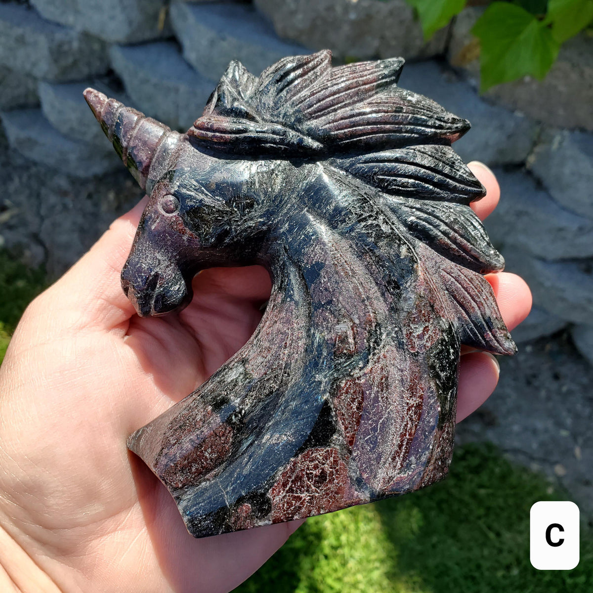 Chunky Garnet Unicorn - Physical Love, Passion, Connected to the Present - Firework Garnet Crystal Unicorn Healing Gemstone Statement